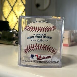 Authentic MLB Baseball in Display Case